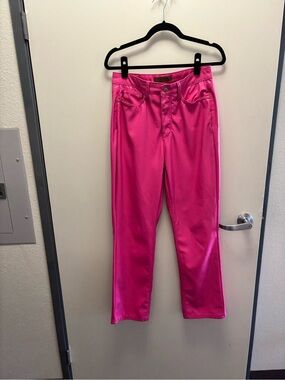 Judy Blue Vibrant Hot Pink Straight-Leg Jeans